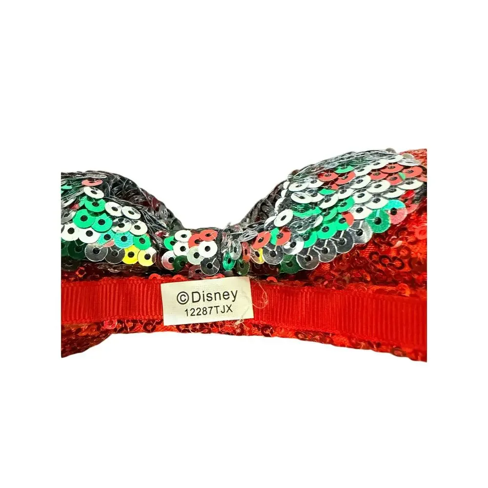 Disney Parks Minnie Mouse Red Sequin Ears Headband Christmas Holiday